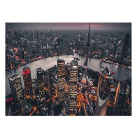 Shanghai Night Landscape Wall Hanging Backdrop Bedside Decor Bedroom Wall Art Tapestry Dormitory Wall Decor Tapestry,59x43 inch