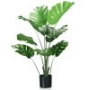 4 Feet Artificial Monstera Deliciosa Tree with 10 Leaves of Different Sizes