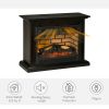 HOMCOM 31" Electric Fireplace with Dimmable Flame Effect and Mantel, Freestanding Space Heater with Log Hearth and Remote Control, 1400W, Brown