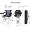 YSSOA Oversized Camping Folding Chair with Cup Holder, Side Cooler Bag, Heavy Duty Steel Frame Fully P Added Quad Armchair for Outdoors, 1-Pack, Grey