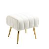 Velvet Accent Chair with Ottoman; Modern Tufted Barrel Chair Ottoman Set for Living Room Bedroom; Golden Finished; Beige