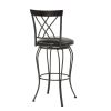 Industrial Counter Height Bar Stools Set of 2, Swivel Barstools with Metal Back for Kitchen Island, 29 Inch Height Round Seat
