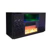 Timeless Black Electric Fireplace with LED Panel, Speakers, and Remote