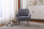 Modern Mid Century Chair velvet Sherpa Armchair for Living Room Bedroom Office Easy Assemble