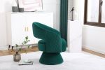 Swivel Accent Chair Armchair, Round Barrel Chair in Fabric for Living Room Bedroom, Green