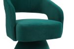 Swivel Accent Chair Armchair, Round Barrel Chair in Fabric for Living Room Bedroom, Green