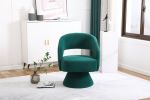 Swivel Accent Chair Armchair, Round Barrel Chair in Fabric for Living Room Bedroom, Green