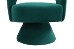 Swivel Accent Chair Armchair, Round Barrel Chair in Fabric for Living Room Bedroom, Green