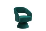 Swivel Accent Chair Armchair, Round Barrel Chair in Fabric for Living Room Bedroom, Green