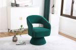 Swivel Accent Chair Armchair, Round Barrel Chair in Fabric for Living Room Bedroom, Green