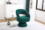 Swivel Accent Chair Armchair, Round Barrel Chair in Fabric for Living Room Bedroom, Green