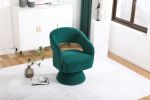 Swivel Accent Chair Armchair, Round Barrel Chair in Fabric for Living Room Bedroom, Green