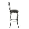 Industrial Counter Height Bar Stools Set of 2, Swivel Barstools with Metal Back for Kitchen Island, 29 Inch Height Round Seat