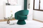 Swivel Accent Chair Armchair, Round Barrel Chair in Fabric for Living Room Bedroom, Green