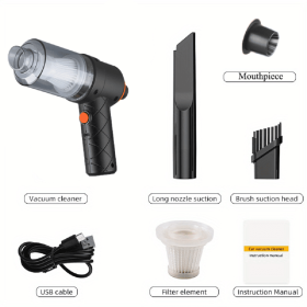 Mini Car Vacuum Cleaner Powerful Cleaning Machine Car Accessories Home Auto Robot Wireless Cleaner Home Appliance Strong Suction