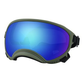 Fashion Personality Dog Skiing Goggles (Option: Army green framed Blue film-M)