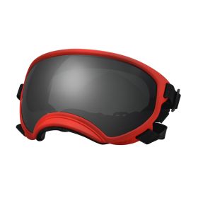 Fashion Personality Dog Skiing Goggles (Option: Red framed grey film-M)