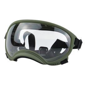 Fashion Personality Dog Skiing Goggles (Option: Army green framed transparent-M)