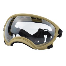 Fashion Personality Dog Skiing Goggles (Option: Khaki framed transparent-M)