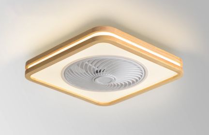 Rotating Air Guide Electric Hanging Fan Lamp (Option: Double circle square-Us regulation 110V2.4G infinit)