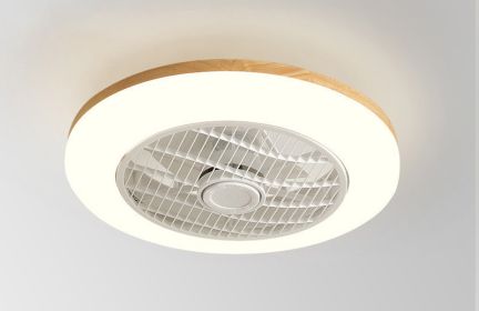 Rotating Air Guide Electric Hanging Fan Lamp (Option: Single loop imitation wood old-Us regulation 110V2.4G infinit)