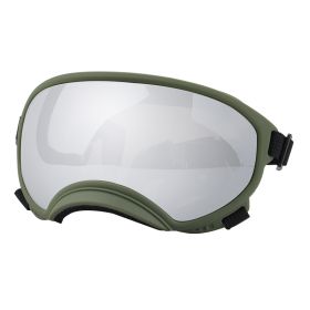 Fashion Personality Dog Skiing Goggles (Option: Army green framed silver film-L)