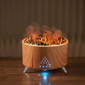 Wholesale Portable Household Mini Smart Oil Simulated Flame Ultrasonic Technology Aromatherapy Air Humidifier Essential Oil Diffuser (Option: Wooden-UK)