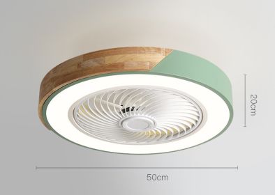 Rotating Air Guide Electric Hanging Fan Lamp (Option: Green circle-Us regulation 110V2.4G infinit)