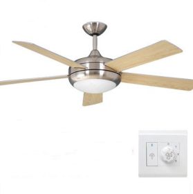 American Simple Light Luxury Home Wood Leaf Fan (Option: Silver-46inch remote control)