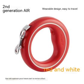 Cute Dog Automatic Retractable Dog Hand Holding Rope Dog Leash (Option: Redwhite)