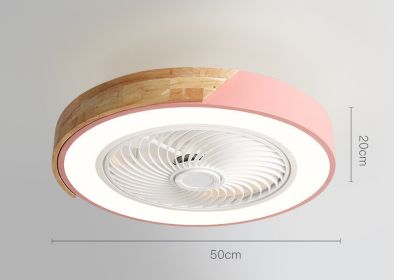 Rotating Air Guide Electric Hanging Fan Lamp (Option: Powder round-Us Standard 110V)