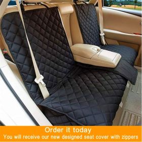 Pet Car Travel Rear Seat Cushion Dog Travel Toilet (Option: KC06 double zipper with black)