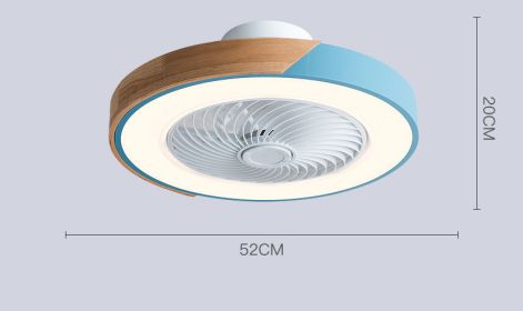 Rotating Air Guide Electric Hanging Fan Lamp (Option: Blue circle-Us regulation 110V2.4G infinit)