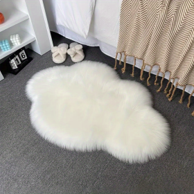 1pc, Fluffy Cloud Plush Rug - Soft Faux Fur Bedroom Decoration, Machine Washable, Funny Doormat, Nursery Decor, Throw Rugs for Home Decor (Color: White)