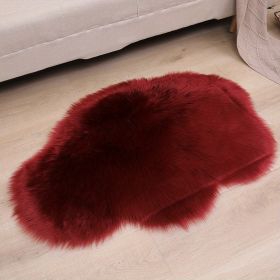 1pc, Fluffy Cloud Plush Rug - Soft Faux Fur Bedroom Decoration, Machine Washable, Funny Doormat, Nursery Decor, Throw Rugs for Home Decor (Color: Burgundy)