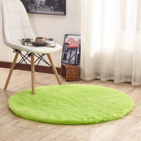 Round Rug for Bedroom, Fluffy Round Circle Rug for Kids Room (Color: Green)