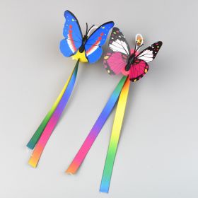 Feather Bell Replacement Head Steel Wire Cat Teaser Accessories Replacement (Option: Butterfly Ribbon)