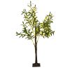 LED Beads Lighted Olive Tree Artificial Greenery Tree with Warm White Light Lifelike Decorative Faux Tree 8 Lighting Modes 10 Adjustable Brightness