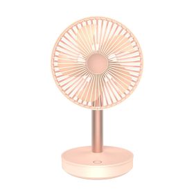 New Office Desk Top Shaking Head Mini Fan Factory 4000mAh Large Capacity Bedroom Silent Usb Fan (Option: Pink-USB)