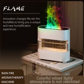 2024 New Products Rain Could Fire Humidifier Water Drip Novedades 2024 Rain Water Diffuser Fire Flame Humidifier Aroma Diffuser (Option: White-EU)