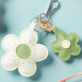 Two-color Flower Pendant Keychain Handmade DIY Material Package (Color: Green)
