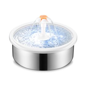Round Semi-steel Pet Water Dispenser Electric Cycle (Option: Silver-US)