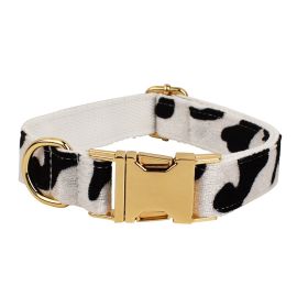 New Cows On White Background Dog Collar Bow Dog Back Suit (Option: Dog Collar-XL)